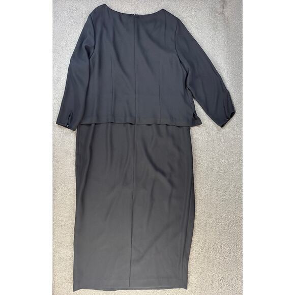 Elisabeth Liz Claiborne Formal Dress Long Sleeve Midi Classic Timeless Size 18 - Picture 2 of 10